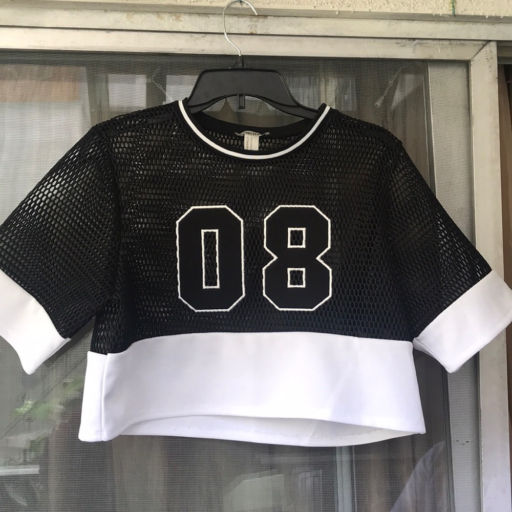 Mesh Jersey crop top
